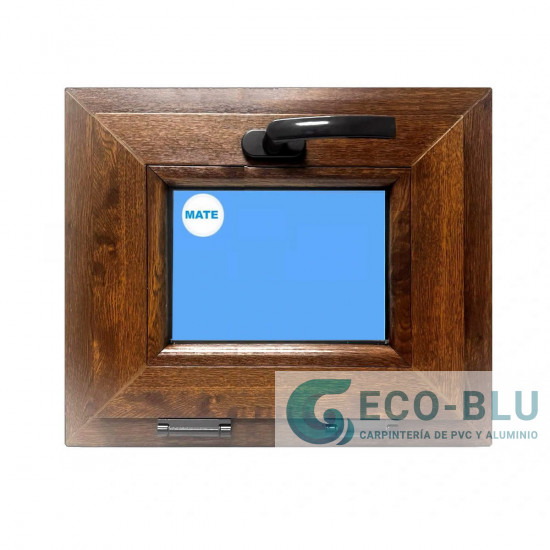 Finestra a vasistas PVC 600x500 Quercia Dorata Vetro smerigliato Finestra a vasistas PVC 600x500 Quercia Dorata Vetro smerigliato