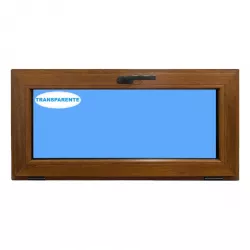 Janela PVC Basculante 1000X500 Carvalho Dourado  Vidro Transparente