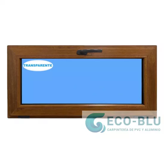 Janela PVC Basculante 1000X500 Carvalho Dourado Vidro Transparente Janela PVC Basculante 1000X500 Carvalho Dourado Vidro Transparente