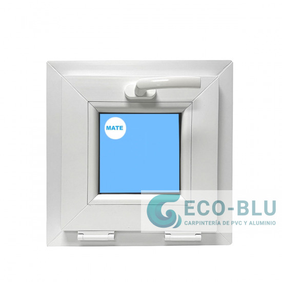 Janela PVC Basculante 400X400 Branco Vidro Granulado