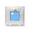 Kippfenster PVC 400x400 Weiss Gefrorenes Glas