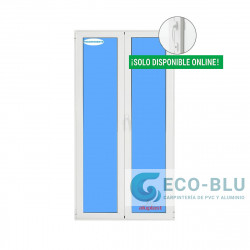 Porta-janela Oscilo-batente 1500X2100 2F Branco Vidro Transparente Maçaneta Interior/Exterior com fechadura