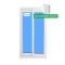 Porte coulissante  Pvc 1500x2100  Blanc Transparent Poignée Intérieur cachée
