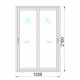 Schiebetür 1200x2100 Weiss Sauberes Glas Haustürdrücker Innen standard