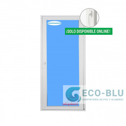Puerta Balconera PVC 900x2100 Blanca Oscilobatiente Derecha Vidrio Transparente Manivela Interior