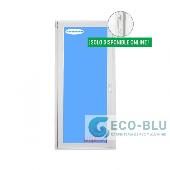 Porte-fenetre Pvc 900x2100 Oscillo-battant Blanc Gauche Verre Transparent Poignée Intérieur/Extérieur avec serrure