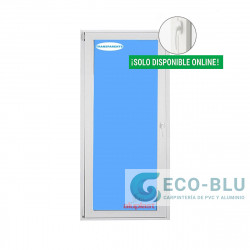 Porte balcone ad anta ribalta PVC 900x2100 Bianco sinistra Vetro trasparente Maniglia Interno