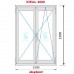 Balconera PVC 1500x2100 Blanca 2 Hojas Oscilobatiente Vidrio Transparente