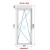 Puerta Balconera PVC 900x2285 Blanca Oscilobatiente Derecha con Persiana Vidrio Transparente
