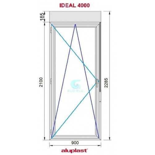 Balconera PVC roble abatible 90X200 cm