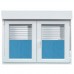 Ventana PVC 1400x1155 Blanca 2 Hojas Oscilobatiente con Persiana Vidrio Transparente