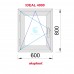 Ventana PVC 600x800 Blanca Oscilobatiente Izquierda Vidrio Transparente