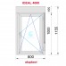 Ventana PVC 800x1155 Roble Dorado Oscilobatiente Derecha con Persiana Vidrio Transparente