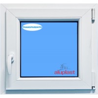 Ventana PVC 500x500 Blanca Oscilobatiente Derecha Vidrio Transparente