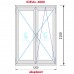 Balconera PVC 1200x2100 Blanca 2 Hojas Oscilobatiente Vidrio Transparente