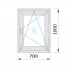 Ventana PVC 700x1000 Nogal Oscilobatiente Derecha Vidrio Transparente