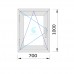 Ventana PVC 700x1000 Nogal Oscilobatiente Izquierda Vidrio Transparente
