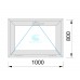 Ventana PVC 1000x800 Blanca Oscilante Vidrio Transparente