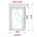 Ventana PVC 700x1155 Blanca Oscilobatiente Izquierda con Persiana Vidrio Transparente
